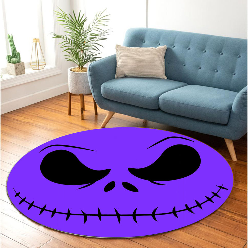 Jack Skellington Nightmare Before Christmas Purple Face Round Rug