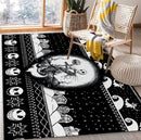 Nightmare Christmas Jack Skellington Black White Rectangular Area Rug
