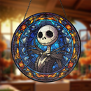 Jack Skellington Nightmare Round Stained Glass Suncatcher