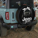 White Jeep Girl US Flag Car Spare Tire Cover
