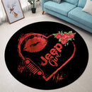 Jeep Girl Kiss Round Rug