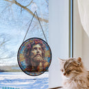 Jesus Christian Round Stained Glass Suncatcher