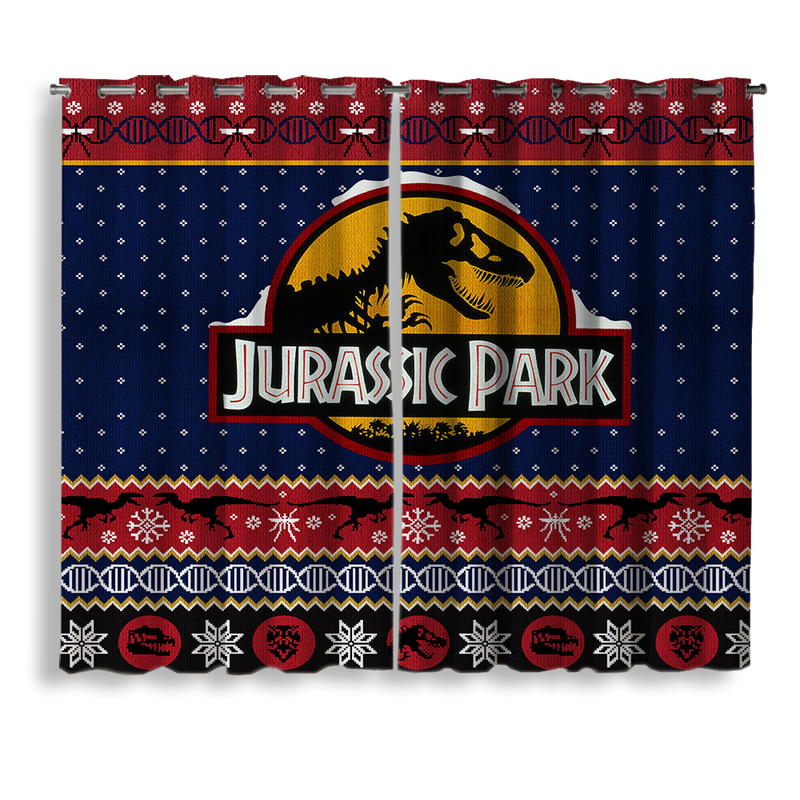 Jurassic Park 1 Christmas Window Curtain