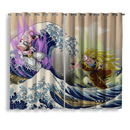 Kid Buu Vs Goku Dragon Ball The Great Wave Japan Window Curtain