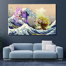 Kid Buu Vs Goku Dragon Ball The Great Wave Japan - Living Room - Canvas Wall Art - Print - Wall Decor