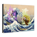 Kid Buu Vs Goku Dragon Ball The Great Wave Japan - Living Room - Canvas Wall Art - Print - Wall Decor