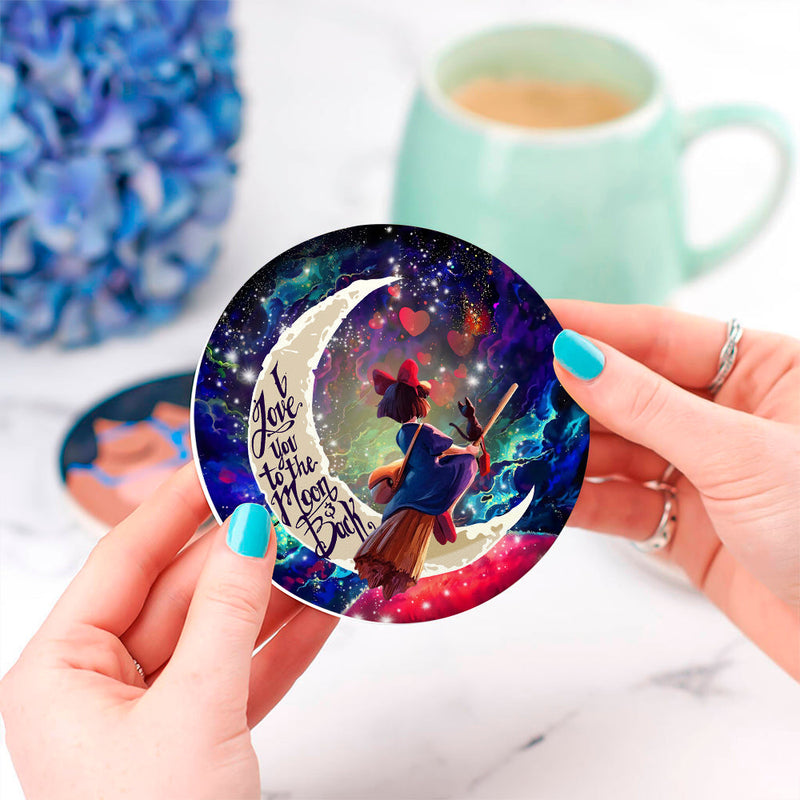 Kiki's Delivery Service Ghibli Studio Love You To The Moon Galaxy Ceramic Decor Coaster - Gift Idea