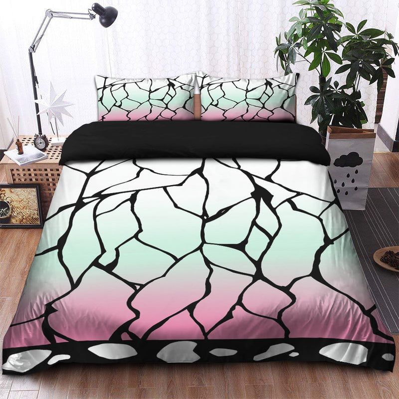 Kochou Shinobu Insect Pillar Butterfly Pattern Demon Slayer Kimetsu No Yaiba Bedding Set Duvet Cover And 2 Pillowcases Nearkii