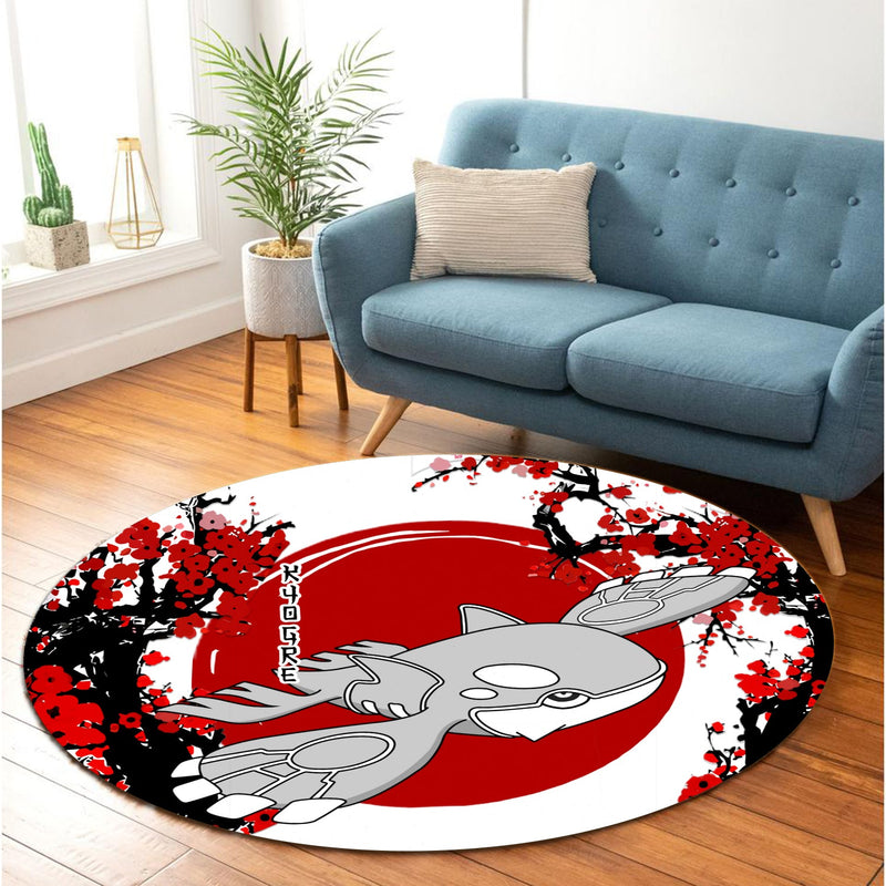 Kyogre Pokemon Japan Style Stained Glass Round Rug