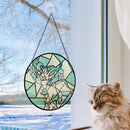 Leafeon Eevee Evolution Pokemon Round Stained Glass Suncatcher