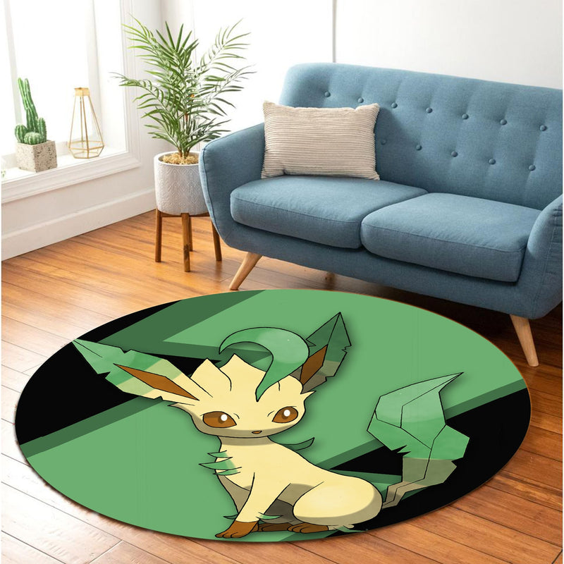 Leafeon Eevee Evolution Pokemon Round Rug
