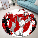 Leafeon Pokemon Japan Style Stained Glass Round Rug