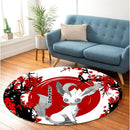 Leafeon Pokemon Japan Style Stained Glass Round Rug