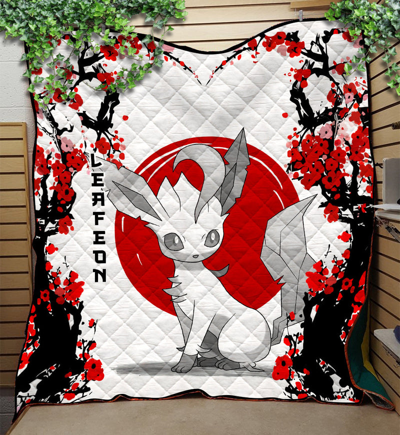 Leafeon Pokemon Japan Style Quilt Blanket