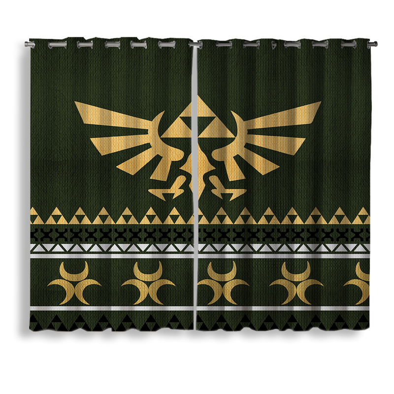 Legend Of Zelda Christmas Window Curtain