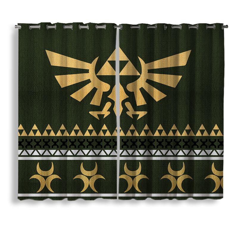 Legend Of Zelda Christmas Window Curtain