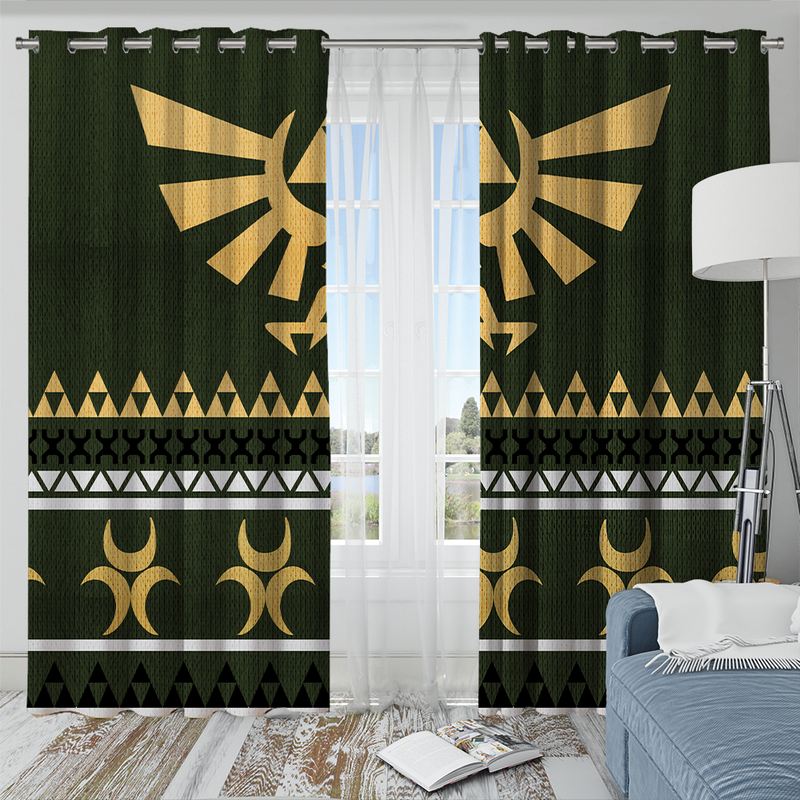 Legend Of Zelda Christmas Window Curtain