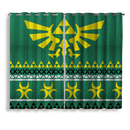 Legend Of Zelda Green Christmas Window Curtain
