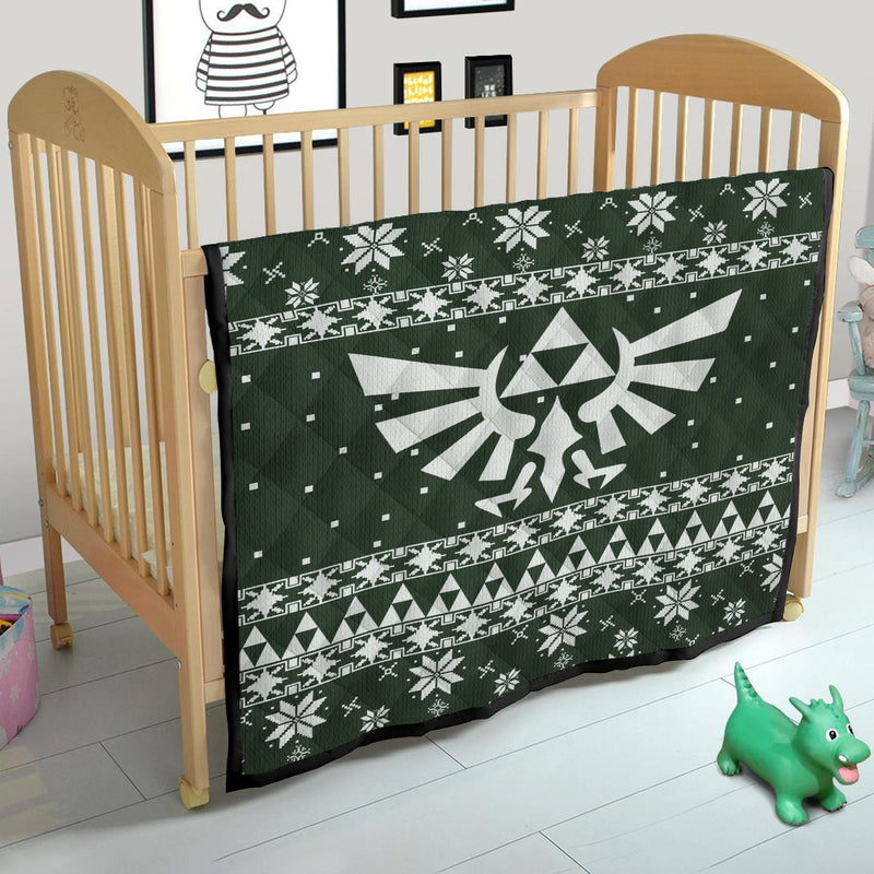 Legend Of Zelda Christmas Green Quilt Blanket Nearkii