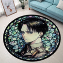Levi Attack On Titans Anime Stained Glass Round Rug