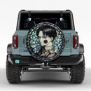 Levi Attack On Titan Stained Glass Anime Jeep Car Spare Tire Cover