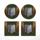 Attack On Titans Green Ceramic Decor Coaster - Gift Idea