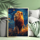 Lion Starry Night - Living Room - Canvas Wall Art - Print - Wall Decor