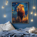 Lion Starry Night - Living Room - Canvas Wall Art - Print - Wall Decor
