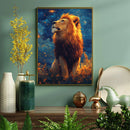 Lion Starry Night - Living Room - Canvas Wall Art - Print - Wall Decor