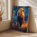 Lion Starry Night - Living Room - Canvas Wall Art - Print - Wall Decor