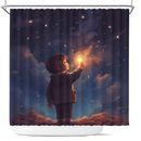 Little Boy With Night Star Shower Curtain