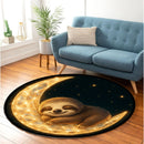 Little Slot Sleep On Moon Round Rug