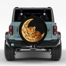 Little Tiger Sleep On Moon Jeep Car Spare Tire Cover