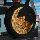 Little Tiger Sleep On Moon Jeep Car Spare Tire Cover