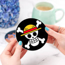 Luffy One Piece Icon Skull Ceramic Decor Coaster - Gift Idea