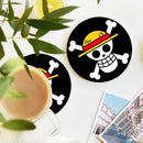 Luffy One Piece Icon Skull Ceramic Decor Coaster - Gift Idea