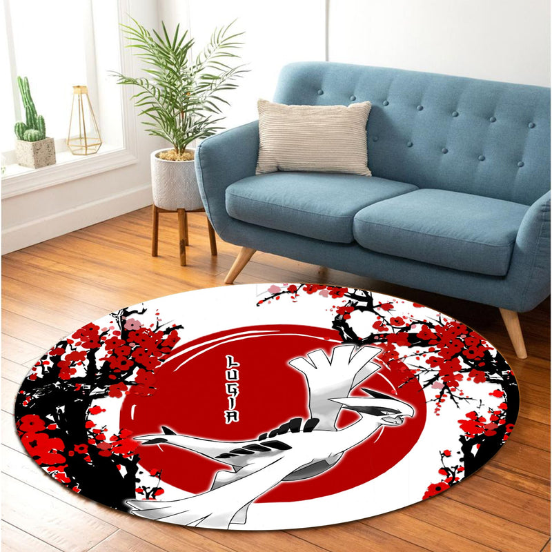 Lugia Pokemon Japan Style Stained Glass Round Rug