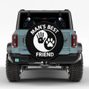 Man Dog Paw Ying Yang Jeep Car Spare Tire Cover