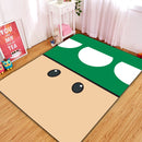 Mario Mushroom Green Rectangular Area Rug