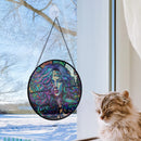 Medusa Round Stained Glass Suncatcher