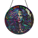 Medusa Round Stained Glass Suncatcher