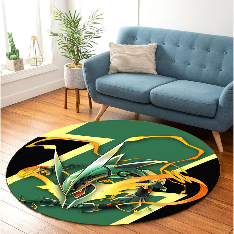 Mega Rayquaza X Pokemon Round Rug