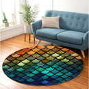 Mermaid Scale Round Rug