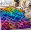 Mermaid Fish Scale Rectangular Area Rug