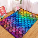 Mermaid Fish Scale Rectangular Area Rug