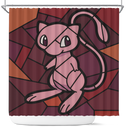Mew Pokemon Stained Glass Shower Curtain