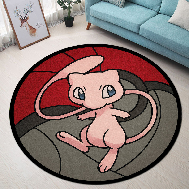 Mew Pokemon Ball Round Rug