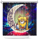 Minion Sailor Love You To The Moon Galaxy Shower Curtain Nearkii