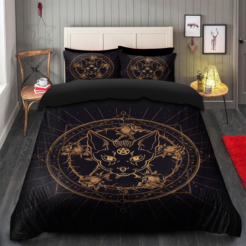 Cat Roses Bedding Set Duvet Cover And 2 Pillowcases Nearkii