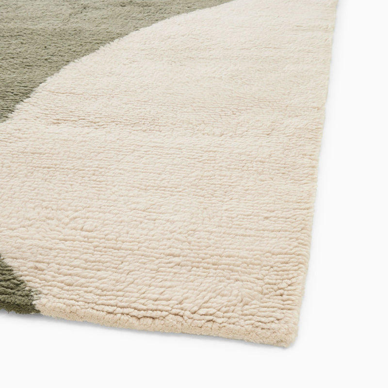 Dark Olive Modern Wave Shag Minimalist Rug Home Room Decor